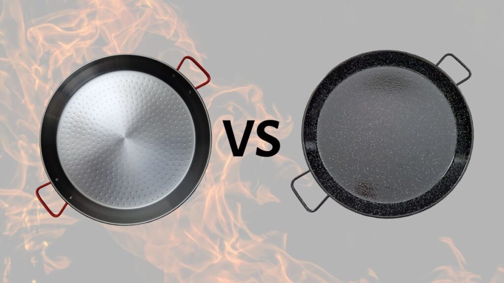 Paellapfanne aus Stahl oder Emaille – Vergleich der Materialien Vergleich zwischen Paellapfanne aus Stahl und Emaille – welche ist besser?